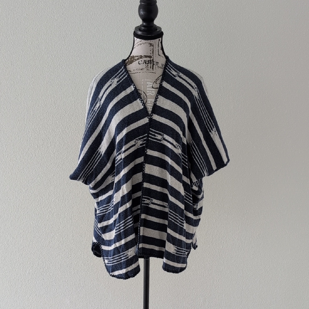 Marine Layer Navy and White Striped Blouse